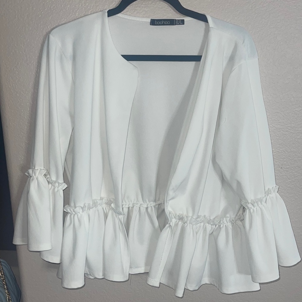boohoo Ruffle Shall | Blazer | short cardigan